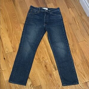 MOTHER Women's Dark Blue Straight Jeans